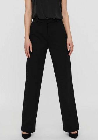 VERO MODA straight fit pantalon VMZAMIRA van gerecycled polyester zwart