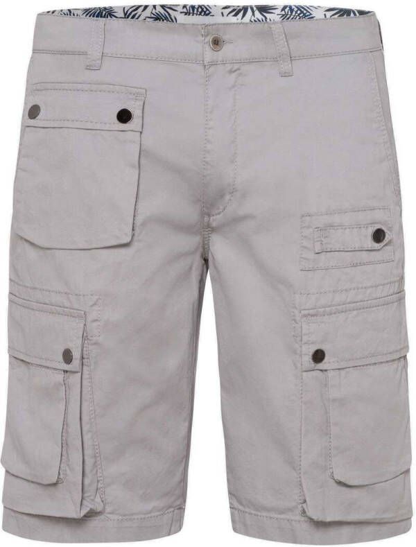 Brax Regular Fit Cargo Shorts zilver, Effen