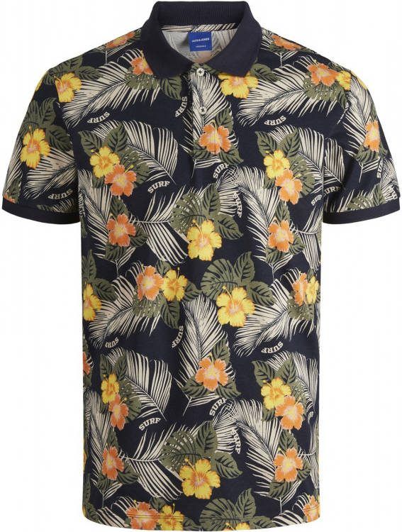 jack & jones polo Plus Size geel geprint katoen normale fit