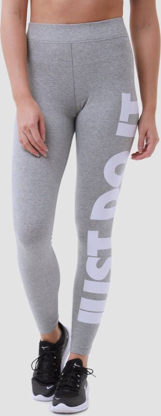 Nike Sportswear Essential Legging met hoge taille en graphic voor dames Grijs
