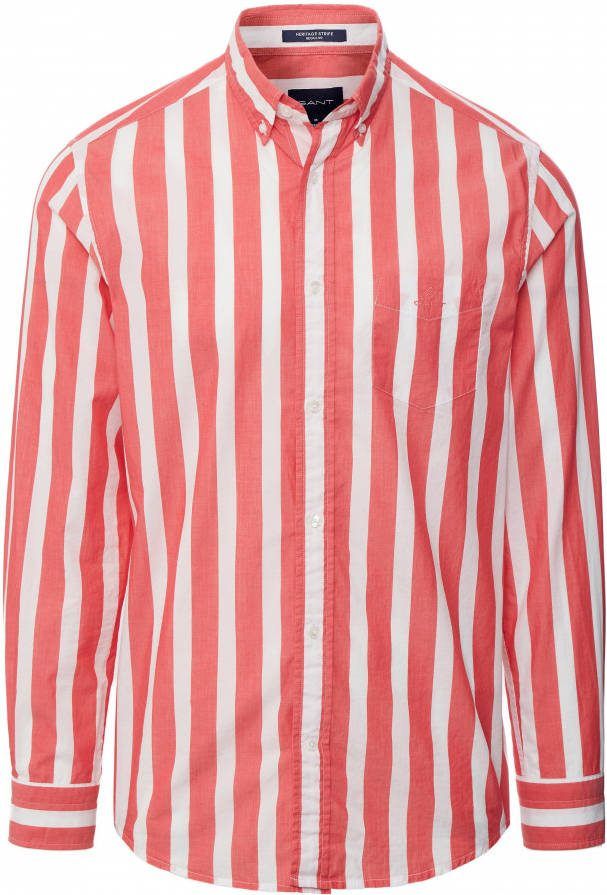 Gant overhemd lange mouw poplin katoen brede streep