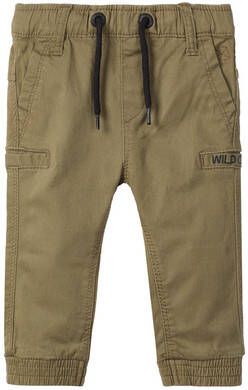 name it Boys Broek Romeo gebrande olijfbroek