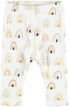 NAME IT BABY broek NBFDAOMI met all over print wit/geel/koraalrood