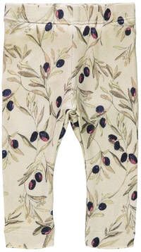 NAME IT BABY slim fit broek NBFLARISA met biologisch katoen beige/groen/paars
