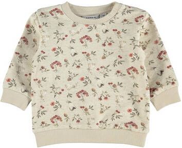 NAME IT BABY sweater NBFNIKOLINE met all over print beige