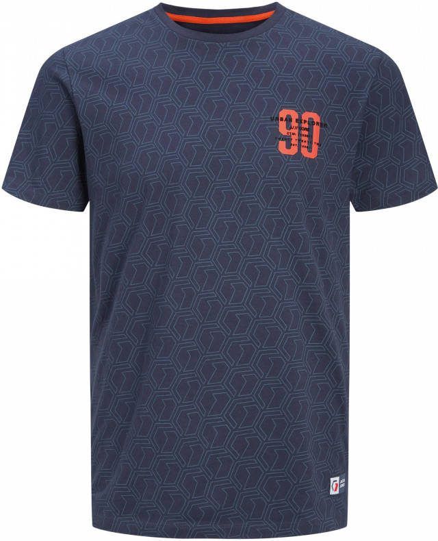JACK & JONES CORE regular fit T shirt JCOLOGAN met all over print navy blazer