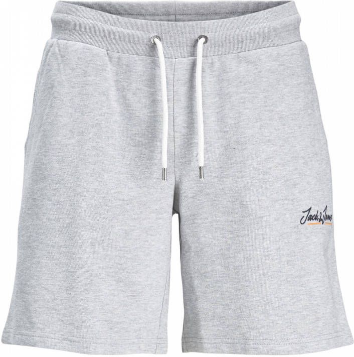 JACK & JONES PANTS STUDIO gemêleerde regular fit sweatshort light grey melange