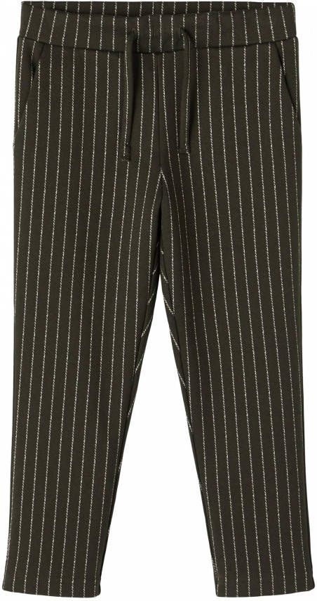 NAME IT MINI broek NMMNICOLAJ met krijtstreep donkergroen