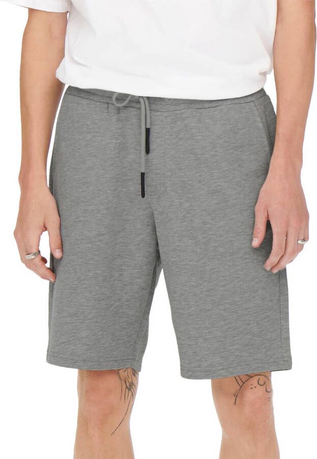 ONLY & SONS regular fit sweatshort Ceres light grey melange