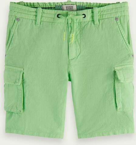 Scotch & Soda Garment dyed cargoshort van een linnenmix
