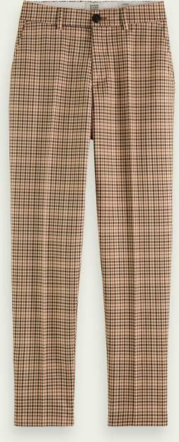 Scotch & Soda Lowry high waist slim fit pantalon met ruitdessin