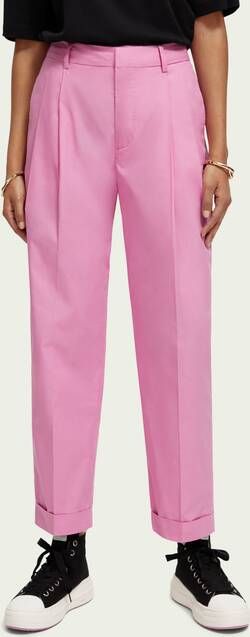 Scotch & Soda Mila high rise tapered fit geplooide chino