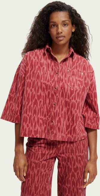 Scotch & Soda Oversized boxy fit blouse van corduroy
