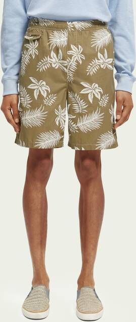 Scotch & Soda Printed poplin Bermuda shorts
