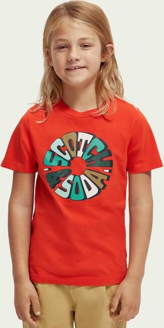 Scotch & Soda Regular fit T shirt van biologisch materiaal met artwork logo