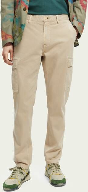 Scotch & Soda The Stuart regular slim fit cargobroek van biologisch katoen