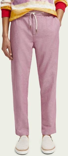 Scotch & Soda Warren joggingbroek van een linnenmix met rechte pijpen