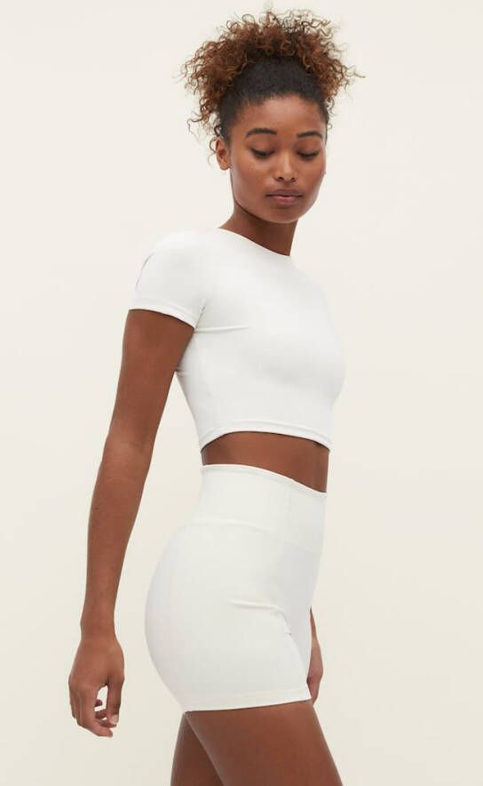 Stradivarius Sportieve Hotpants Ecru