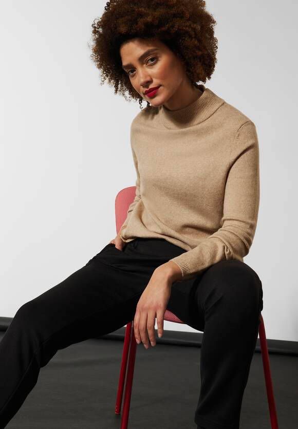 Street One Zachte trui met opstaande kraag