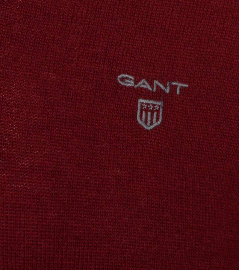 Gant Trui Lamswol V Neck Bordeaux , Rood, Heren