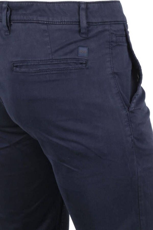 Hugo Boss katoenen broek donkerblauw uni katoen