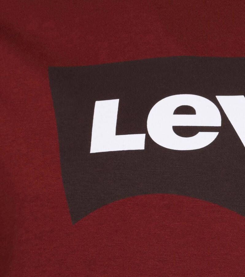 Levi's Grafische Crewneck Tee BW Ssnl Color Port 22491 0476 , Rood, Heren