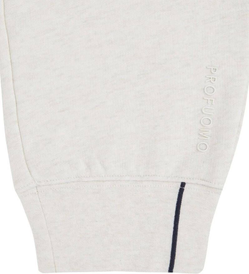 Profuomo Tapered fit joggingbroek met ritszakken en gem&#xEA, leerd dessin