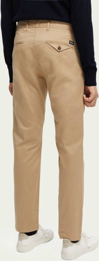 Scotch and Soda Broeken Essentials Stuart regular slim fit organic cotton Beige