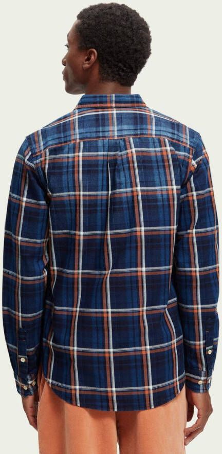 Scotch & Soda Slim fit overhemd met ruitdessin en borstzak