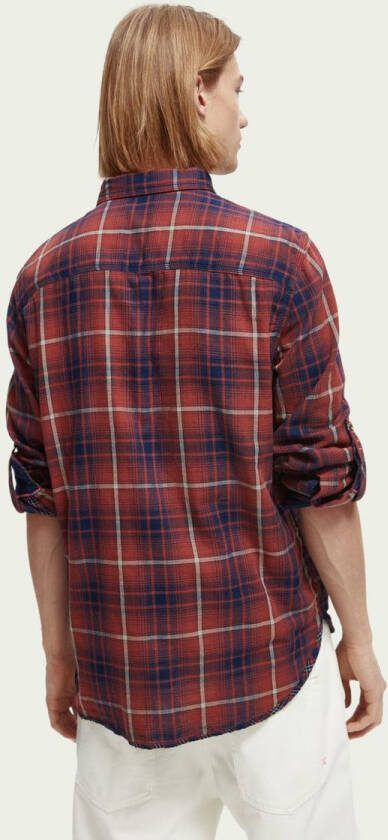 Scotch & Soda Regular fit geruit flanellen overhemd