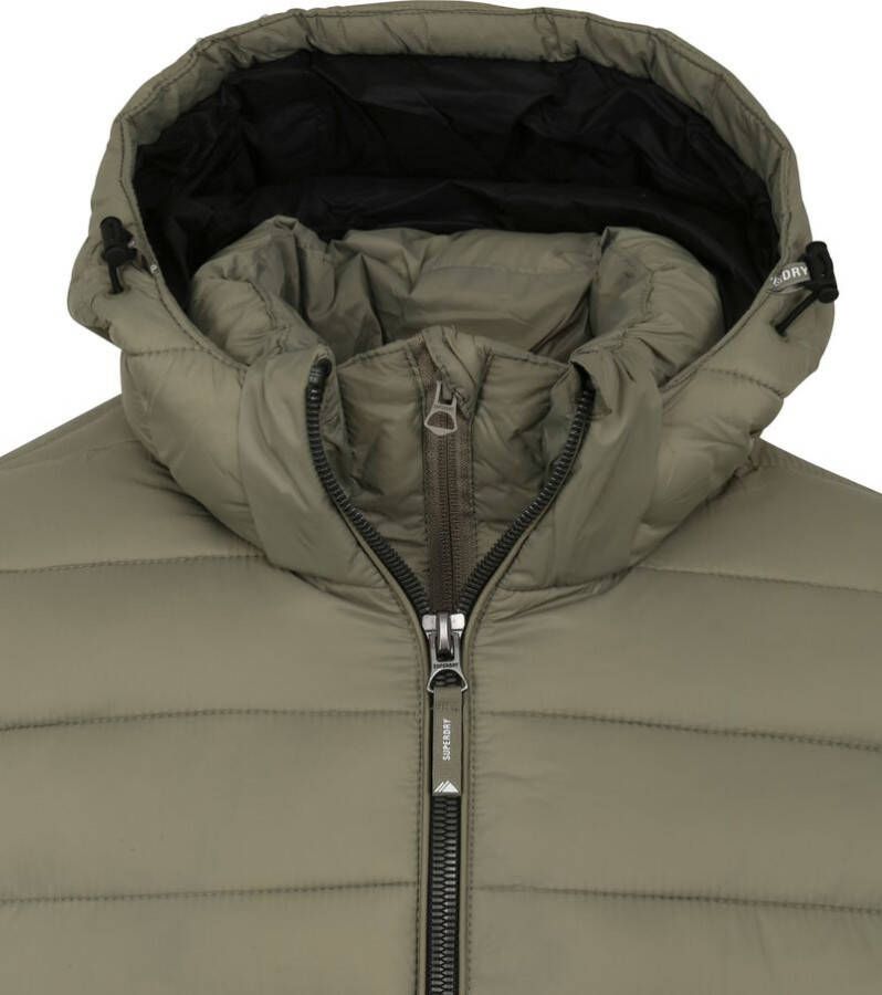 Superdry Winterjas fuji hooded classic puffer jacket khaki(m5011201a gwk )
