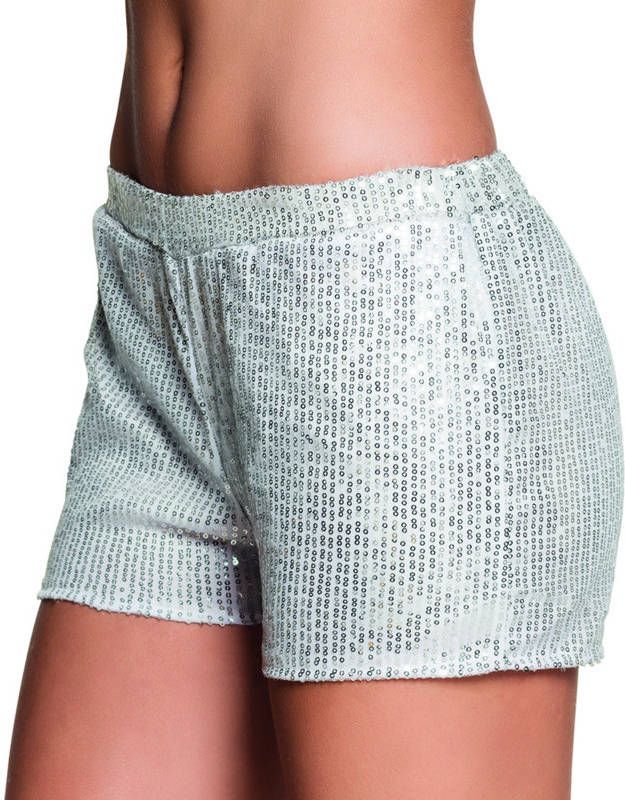 Feestbazaar Hotpants Pailletten Zilver