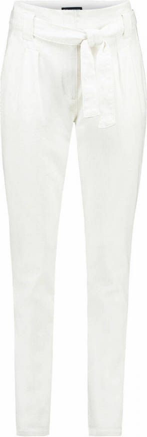 Expresso High waist slim fit chino met stretch en strikceintuur