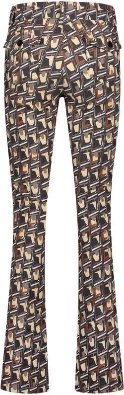 Helena Hart Flair print flexbroek , Bruin, Dames
