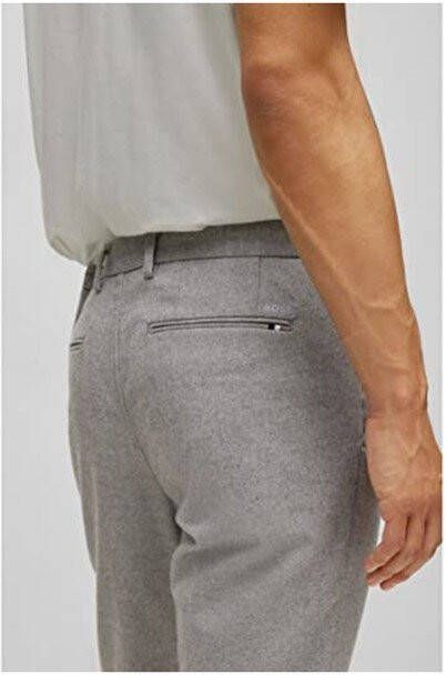 Hugo Boss katoenen broek Kaito grijs effen