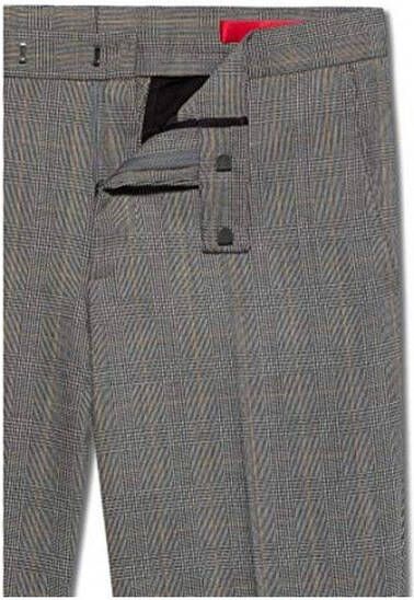 Hugo Boss Heiron204 slim fit pantalon in wolblend met ruitdessin