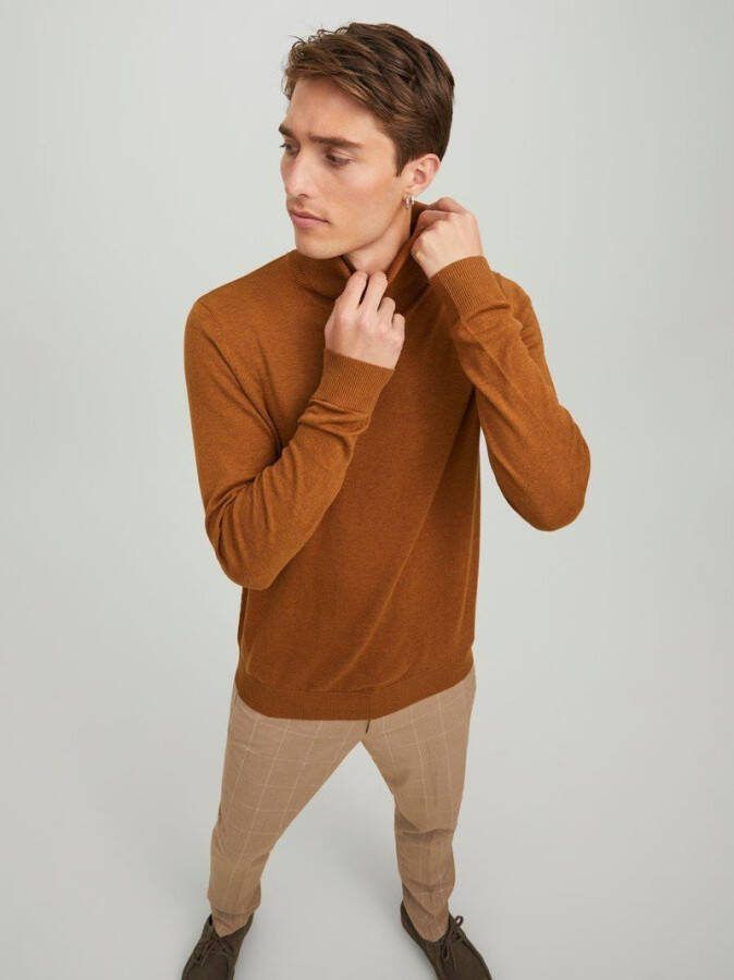 jack & jones Jack en Jones Jackenjones EsStials JJEemil Gebreide Roll Neck Noos Rubber | Freewear Bruin , Bruin, Heren