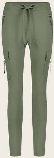 Jane Lushka slim fit broek Liliana van travelstof groen