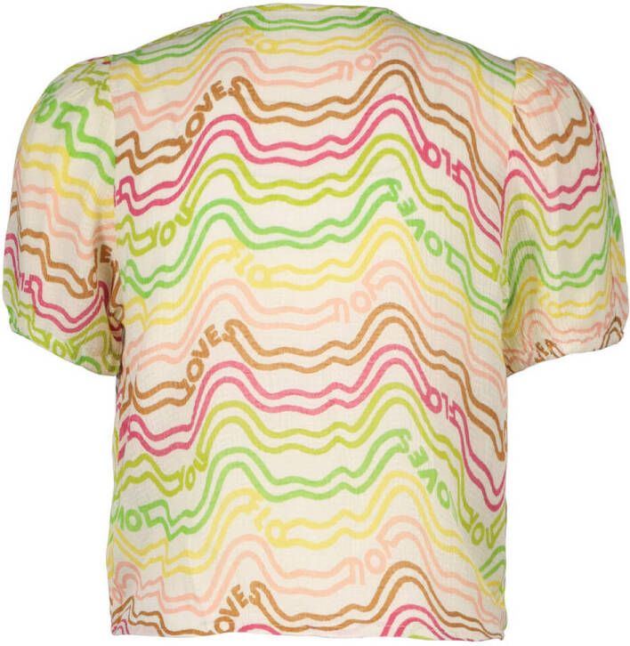 Like Flo Multi Blouse Fancy Woven Rainbow Knotted Blouse