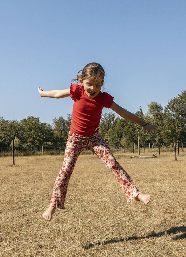 Looxs Revolution Flared broekje flowers little & me voor meisjes in de kleur