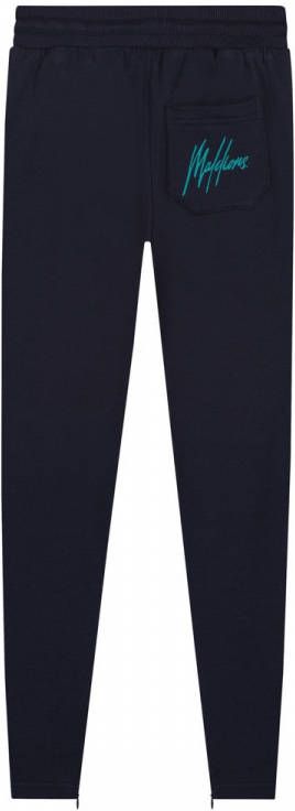 Malelions skinny joggingbroek met logo donkerblauw/turquoise