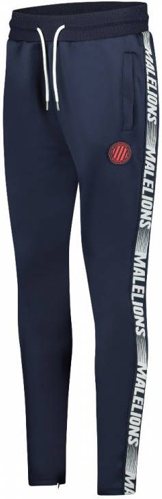 Malelions tapered fit joggingbroek Trackpants Striker met zijstreep blauw/wit/rood