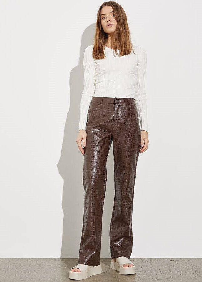 MbyM Donker vegan leather pu broek mayko