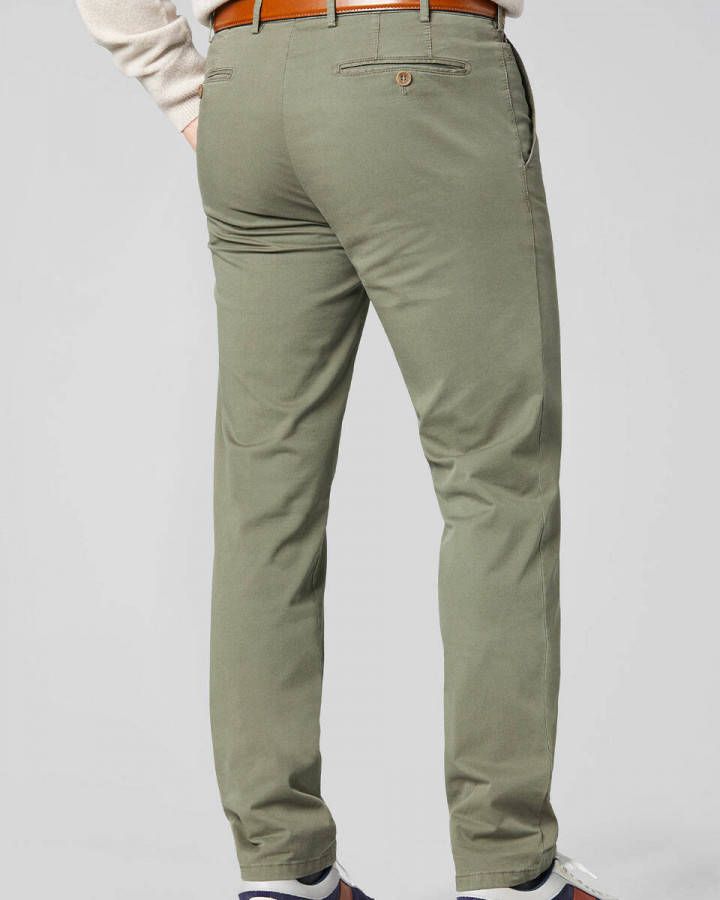 Meyer Modern Fit Five Pocket Broek donkergroen, Effen