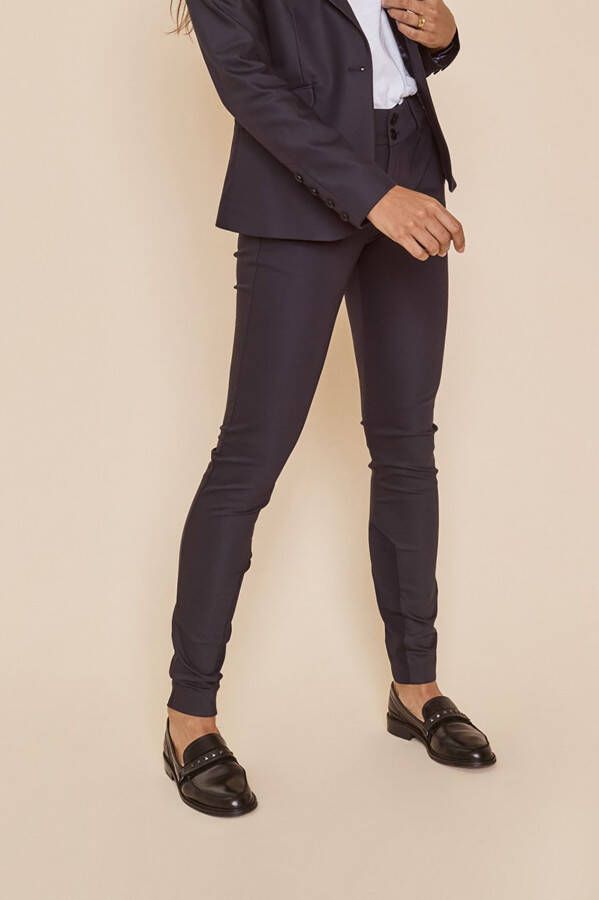 Mos Mosh Donkerblauwe Pantalon Blake Night Pant Sustainable