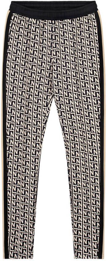 NIK & NIK Logo Allover Trackpants Soft Sand , Beige, Dames