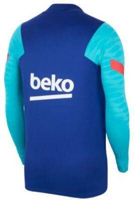 Nike FC Barcelona Strike Voetbaltrainingstop met lange mouwen voor heren Blauw
