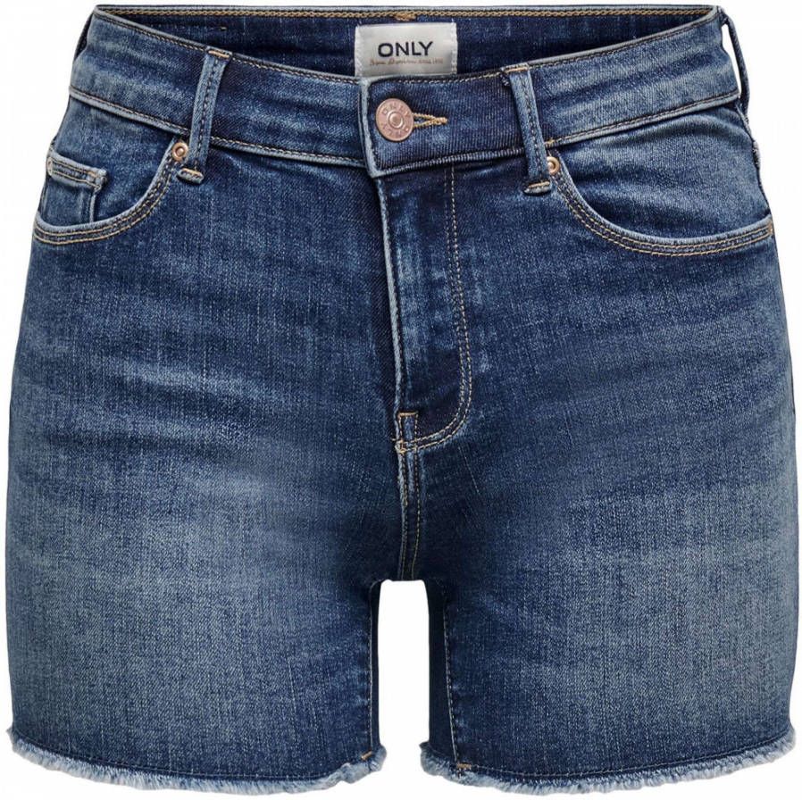Only Blush life mid sk raw shorts dark blue de