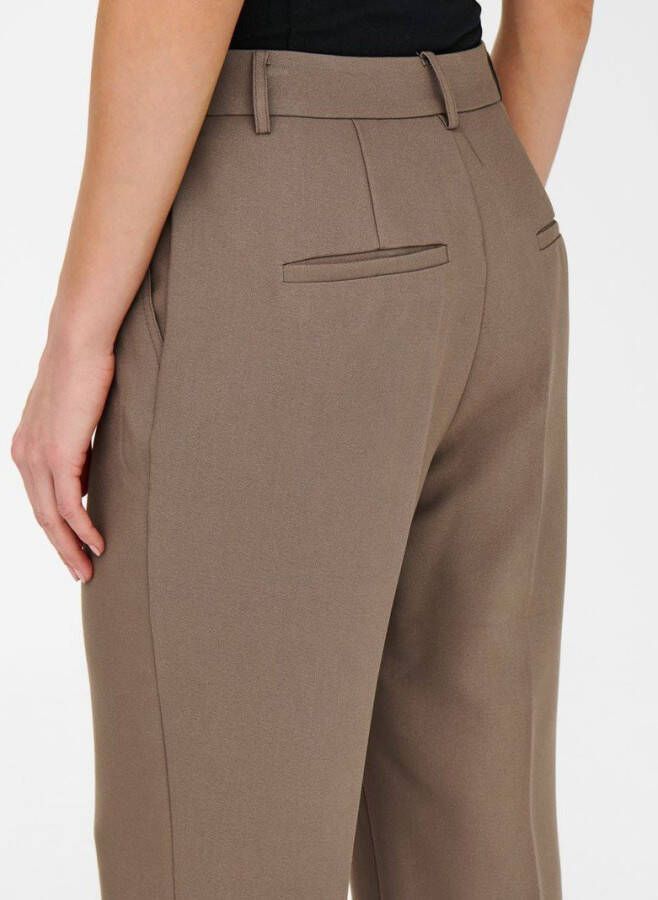 ONLY high waist straight fit pantalon ONLCECILI ELLY bruin