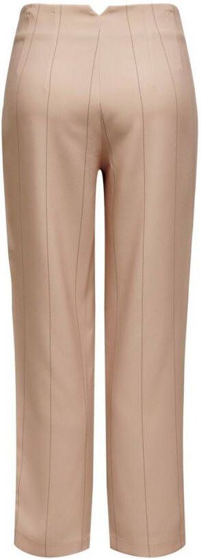 ONLY gestreepte high waist straight fit pantalon ASMINE MYRA zalm